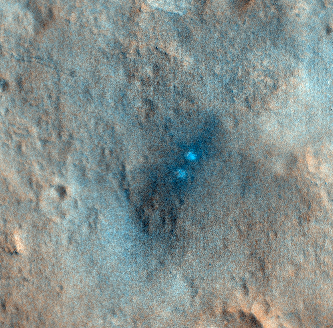 Landingsplek Curiosity door HiRISE