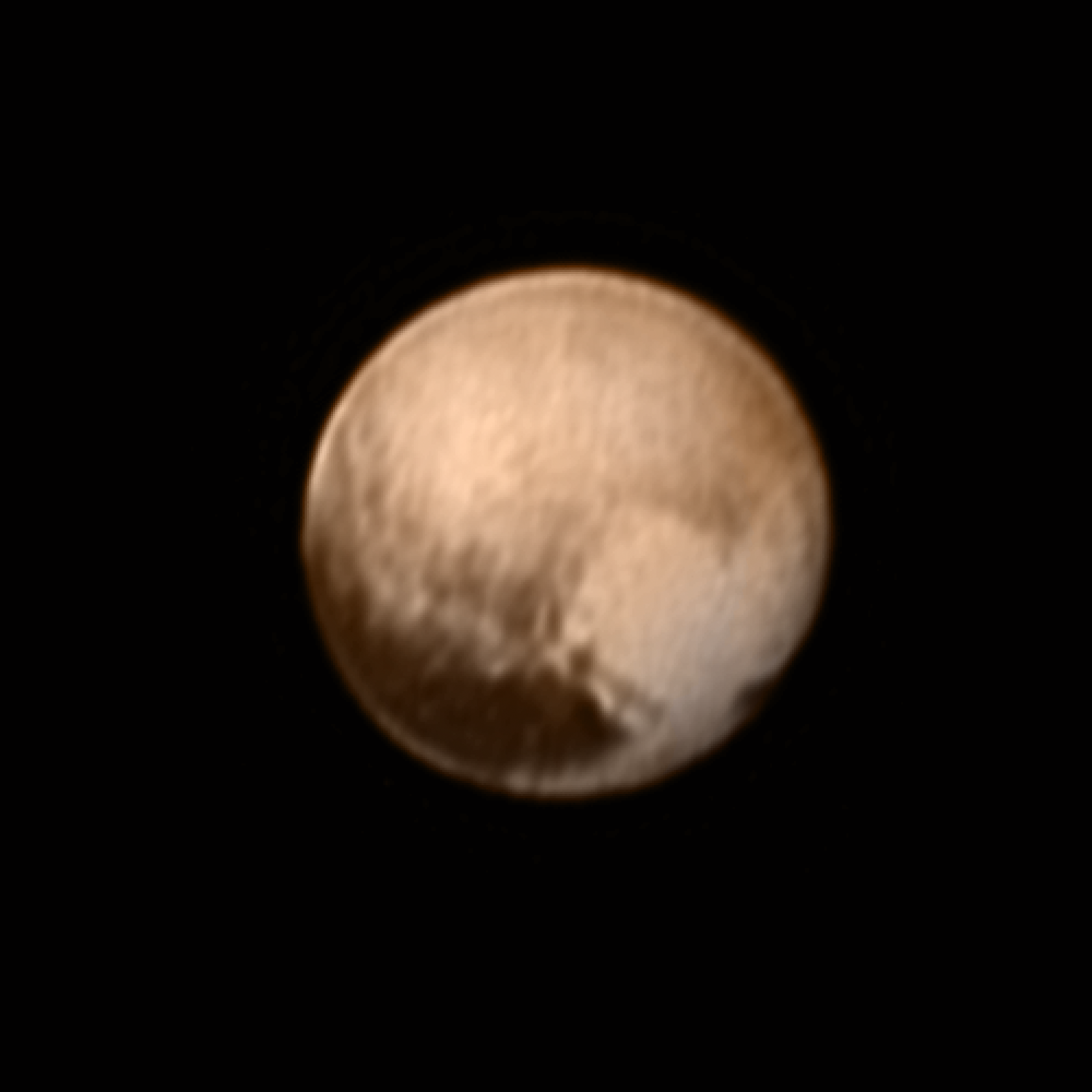 Pluto: hart en walvis, door New Horizons