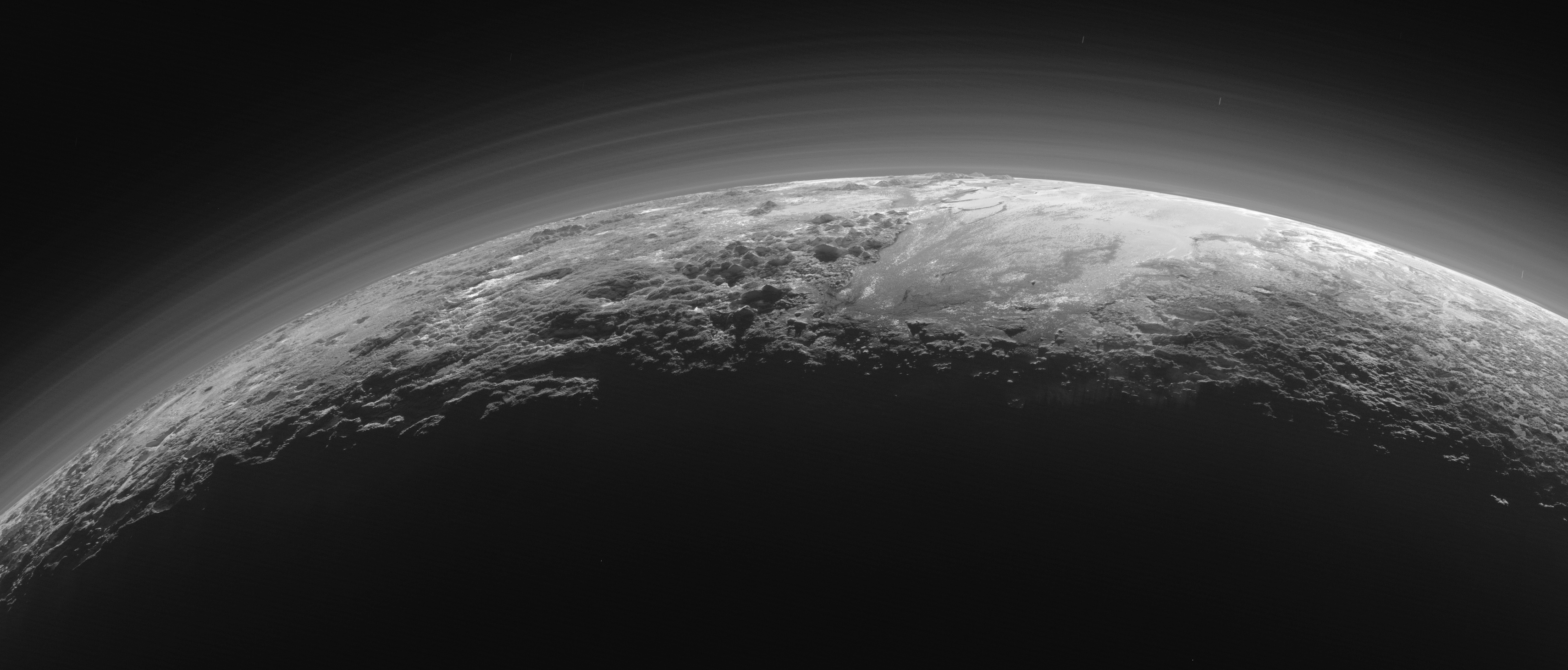 Horizon van Pluto door New Horizons