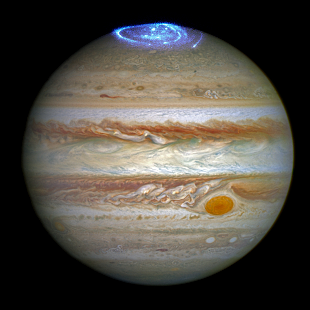 Jupiter met poollicht