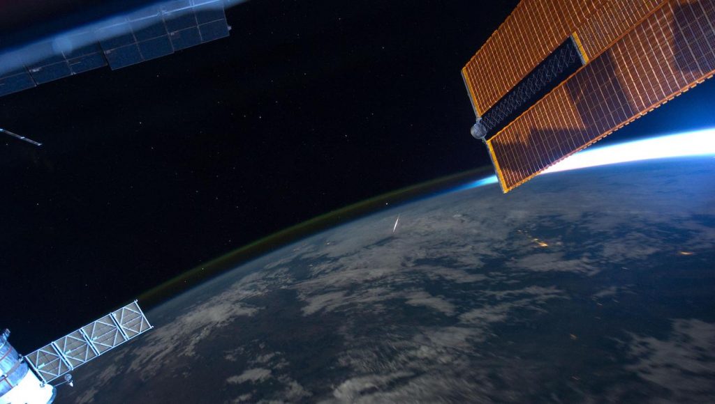 Meteoor van de Perseiden vanuit ISS